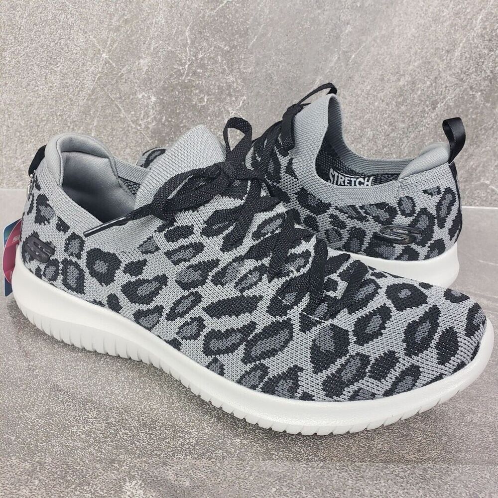 Skechers Gray Leopard Print Sneakers